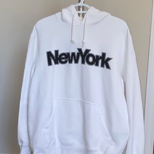 H&M Men White ‘New York’ Hoodie